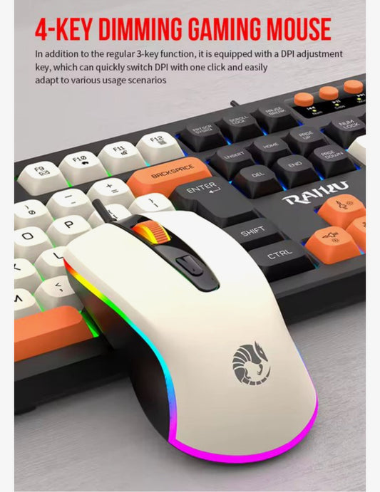 Gaming Toetsenbord en Muis Set – RGB Verlichting – 104 Toetsen – Bedraad USB – Multimedia Toetsen & Volume Knop – Inclusief Mousepad – Zwart