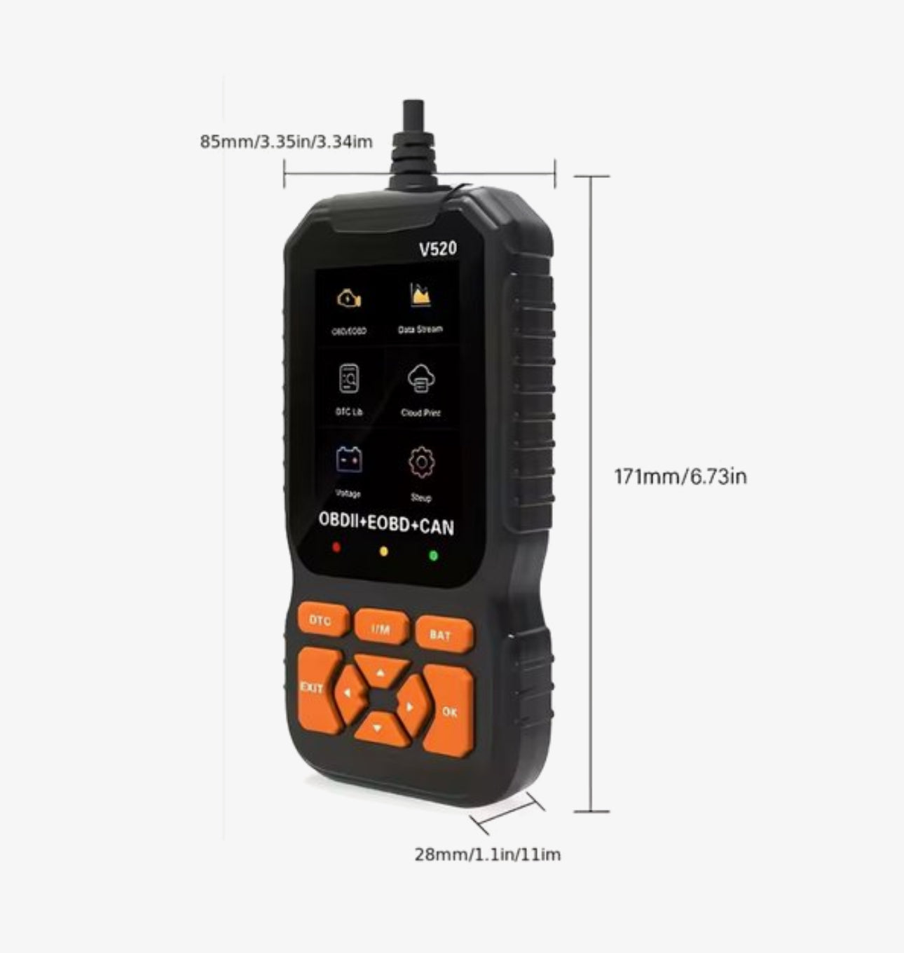OBD2 Diagnosetool voor Auto’s – Auto Uitleesapparaat – Check Engine Reset – Foutcode Lezer – Live Data – Accucontrole – OBDII/EOBD/CAN