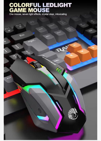 Gaming Toetsenbord en Muis Set Wit – RGB LED Verlichting – 104 Toetsen – Anti-Ghosting – Ergonomische Polssteun – Verstelbare DPI 800/1200/1600 – Telefoonhouder – USB Gaming Keyboard & Mouse voor PC Laptop
