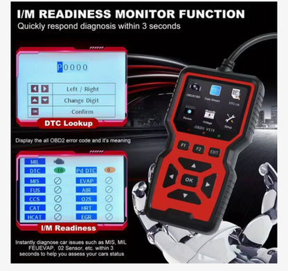 OBD2 Scanner V519 – Professionele Auto Diagnose Tool met Live Data, Foutcodes Lezen & Wissen, Accu Test – Geschikt voor Alle Auto’s vanaf 1996 (OBDII/EOBD)