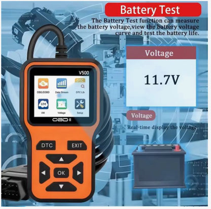 OBD2 Diagnoseapparaat V500 – Auto Uitleesapparaat – Foutcodelezer – OBDII Scanner – Live Data – Accuspanning Test – Benzine & Diesel
