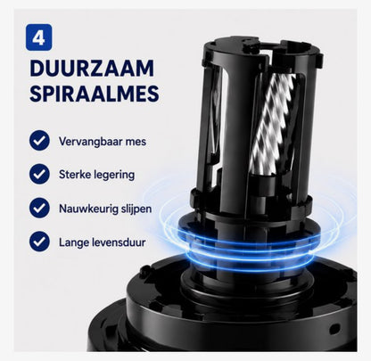 Tenwin Elektrische Puntenslijper Oplaadbaar – Lithium Batterij – USB Oplaadbaar – Auto Stop – Vervangbaar Spiraalmes – Voor Potloden 6-8 mm – Zwart