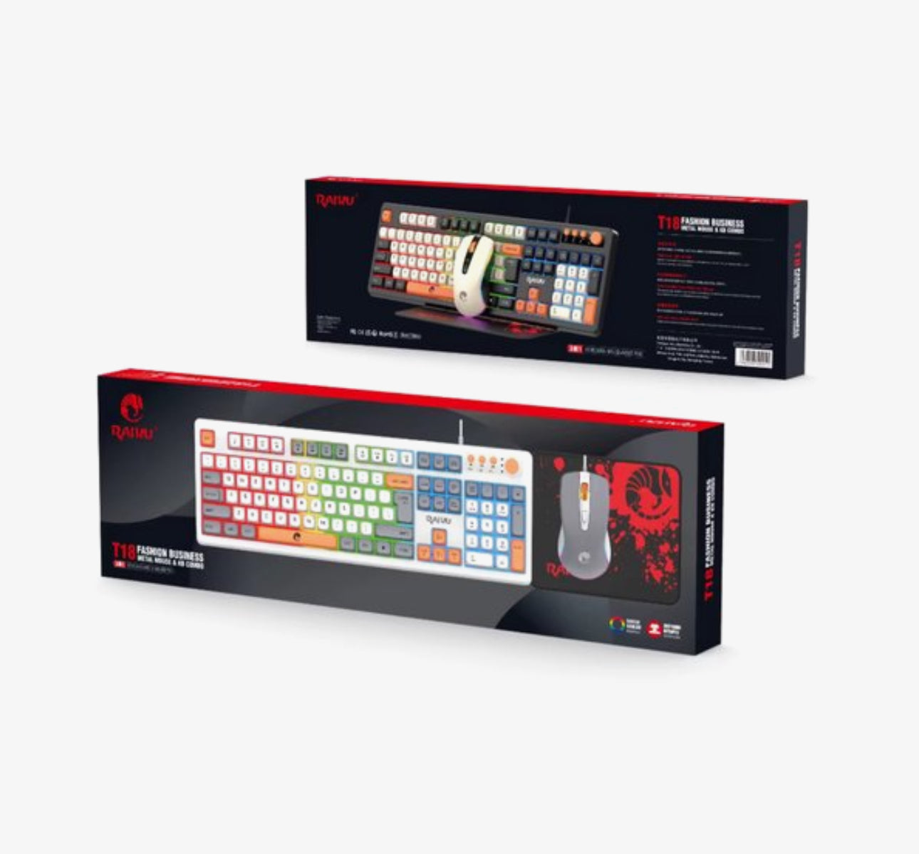 Gaming Toetsenbord en Muis Set – RGB Verlichting – 104 Toetsen – Bedraad USB – Multimedia Toetsen & Volume Knop – Inclusief Mousepad – Wit