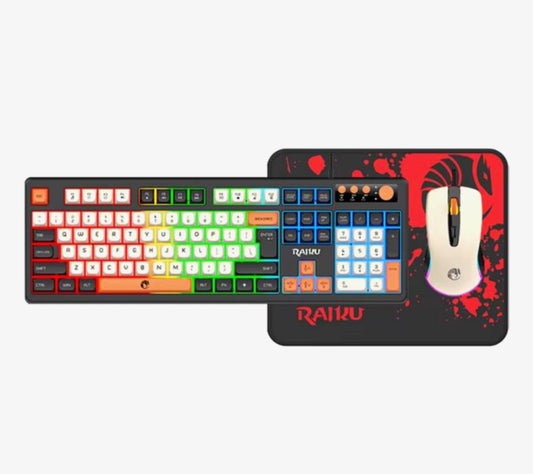 Gaming Toetsenbord en Muis Set – RGB Verlichting – 104 Toetsen – Bedraad USB – Multimedia Toetsen & Volume Knop – Inclusief Mousepad – Zwart