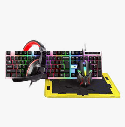 Toetsenbord, Gaming Muis, Headset & Muismat – RGB LED Verlichting – Bedrade USB - 4-in-1 Gaming Set – – 104 Toetsen – PC / Laptop Gaming Combo