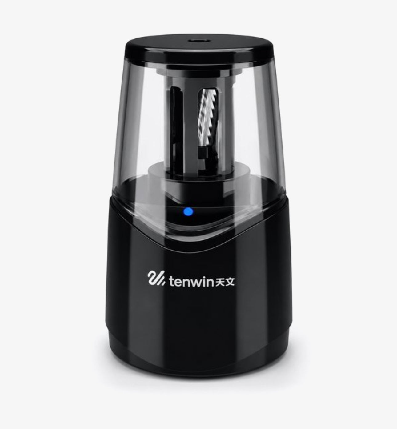Tenwin Elektrische Puntenslijper Oplaadbaar – Lithium Batterij – USB Oplaadbaar – Auto Stop – Vervangbaar Spiraalmes – Voor Potloden 6-8 mm – Zwart