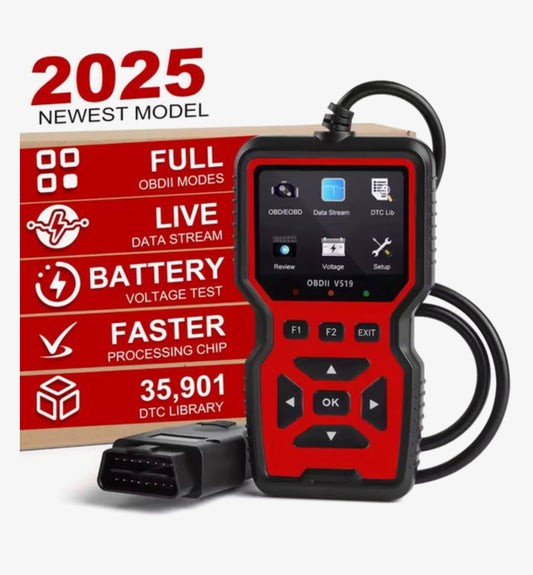 OBD2 Scanner V519 – Professionele Auto Diagnose Tool met Live Data, Foutcodes Lezen & Wissen, Accu Test – Geschikt voor Alle Auto’s vanaf 1996 (OBDII/EOBD)