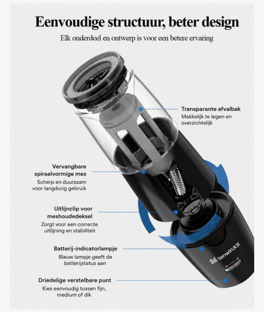 Elektrische Puntenslijper USB Oplaadbaar – Voor 6-12 mm Potloden – Automatische Stop – Verstelbare Punt – Geschikt voor Kleurpotloden & Houtskool – Zwart