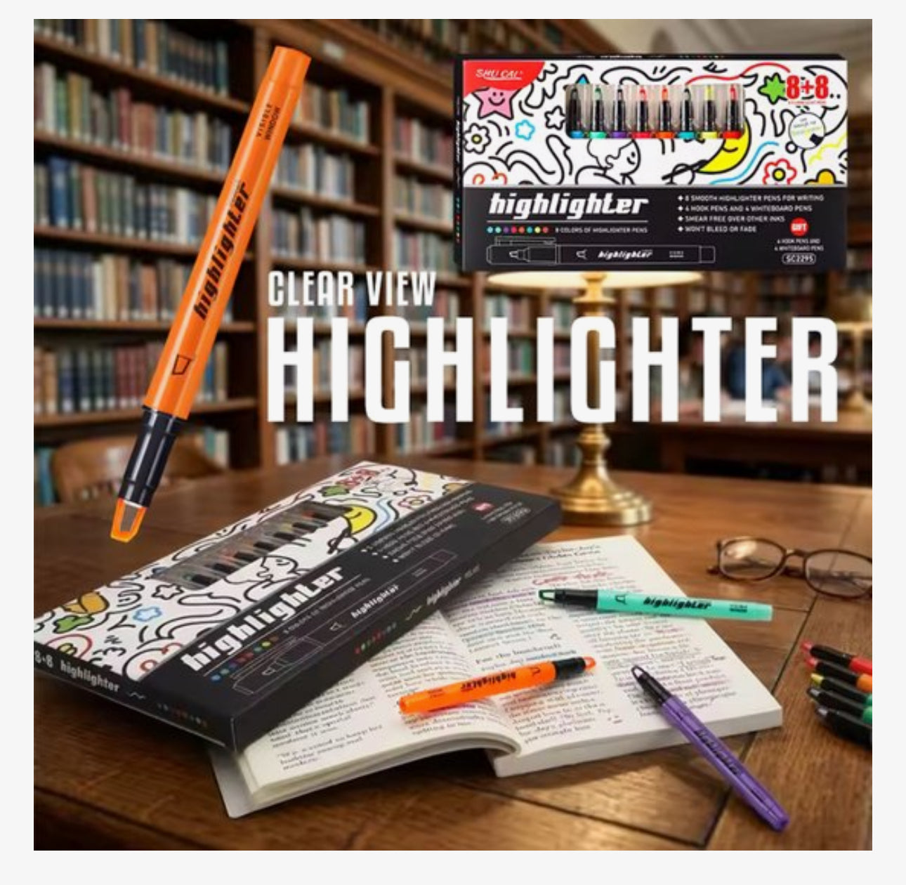 16 Delige Highlighter Pennen Set – 8 Fluor Kleuren – Inclusief Whiteboard Markers & Fineliners – Voor School en Kantoor