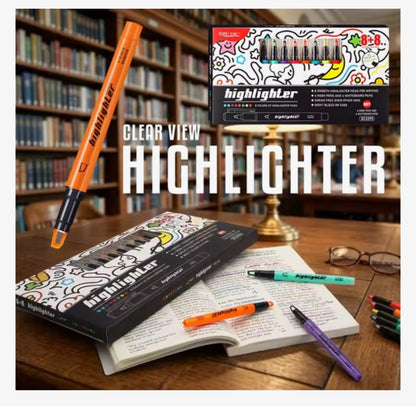 16 Delige Highlighter Pennen Set – 8 Fluor Kleuren – Inclusief Whiteboard Markers & Fineliners – Voor School en Kantoor