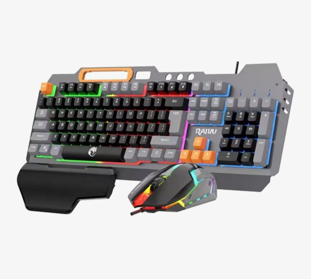 Gaming Toetsenbord en Muis Set Zwart – RGB LED Verlichting – 104 Toetsen – Anti-Ghosting – Ergonomische Polssteun – Verstelbare DPI 800/1200/1600 – Telefoonhouder – USB Gaming Keyboard & Mouse voor PC Laptop