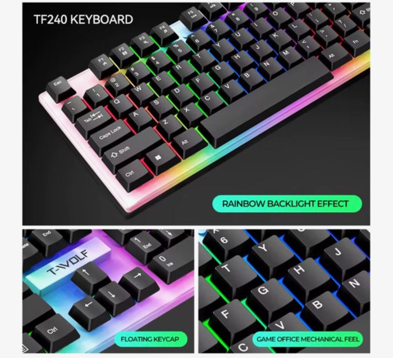 Toetsenbord, Gaming Muis, Headset & Muismat – RGB LED Verlichting – Bedrade USB - 4-in-1 Gaming Set – – 104 Toetsen – PC / Laptop Gaming Combo