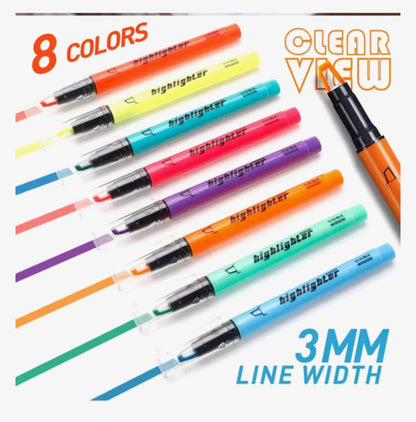 16 Delige Highlighter Pennen Set – 8 Fluor Kleuren – Inclusief Whiteboard Markers & Fineliners – Voor School en Kantoor
