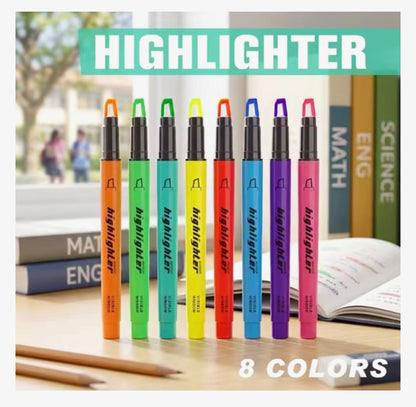 16 Delige Highlighter Pennen Set – 8 Fluor Kleuren – Inclusief Whiteboard Markers & Fineliners – Voor School en Kantoor