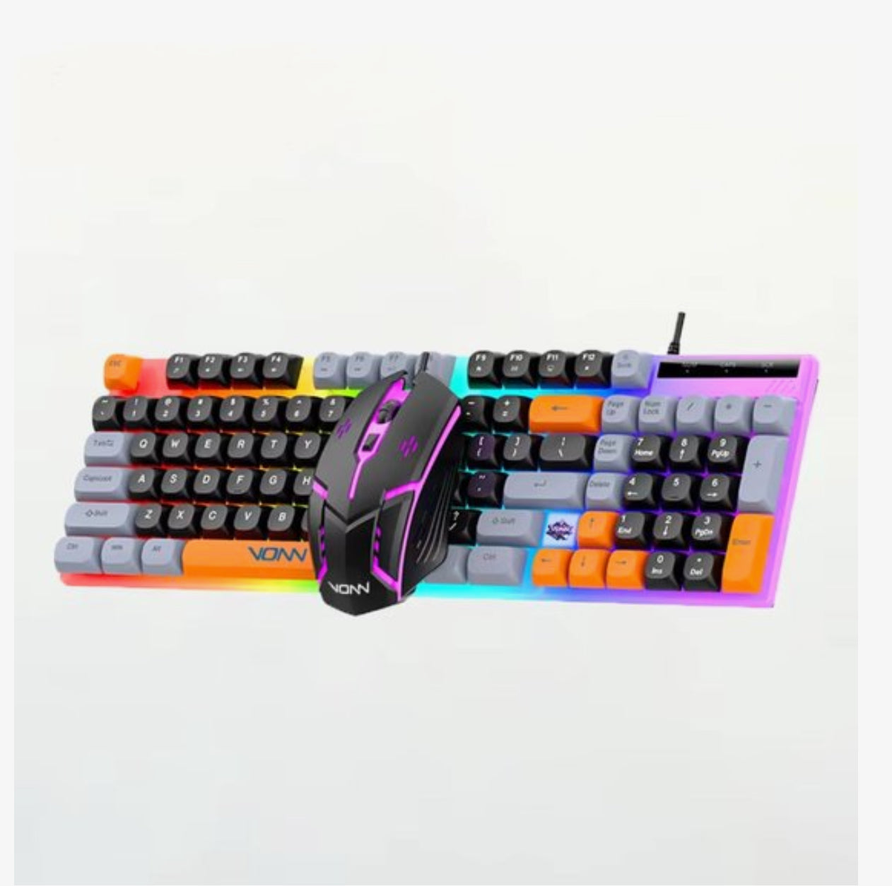 Gaming Toetsenbord en Muis Set – 98 Toetsen – RGB Verlichting – Bedraad – Zwart
