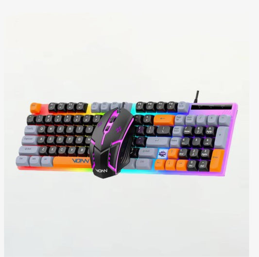 Gaming Toetsenbord en Muis Set – 98 Toetsen – RGB Verlichting – Bedraad – Zwart