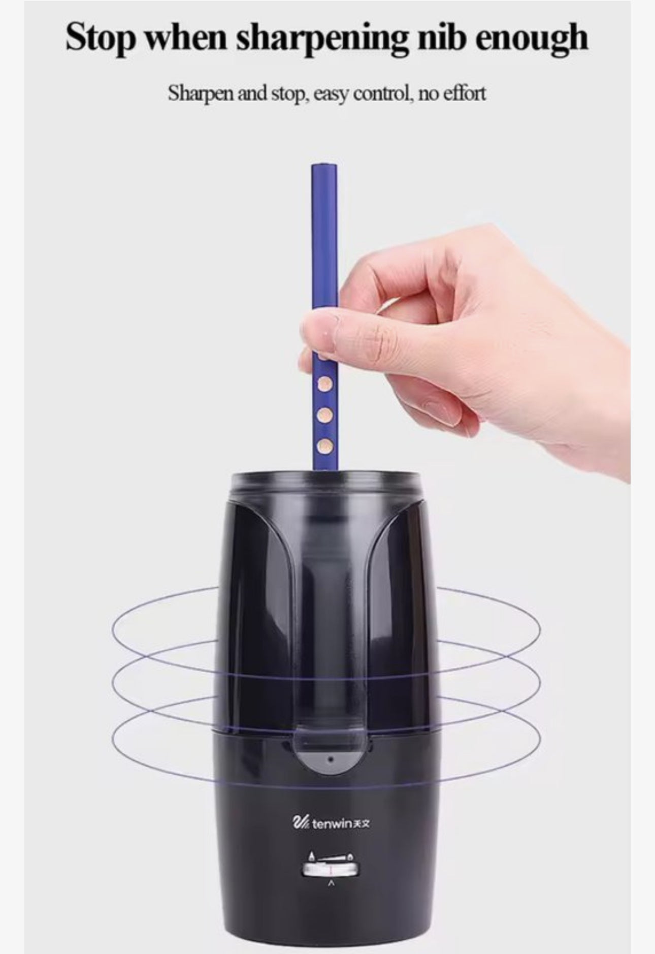Elektrische Puntenslijper USB Oplaadbaar – Voor 6-12 mm Potloden – Automatische Stop – Verstelbare Punt – Geschikt voor Kleurpotloden & Houtskool – Zwart