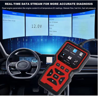 OBD2 Scanner V519 – Professionele Auto Diagnose Tool met Live Data, Foutcodes Lezen & Wissen, Accu Test – Geschikt voor Alle Auto’s vanaf 1996 (OBDII/EOBD)