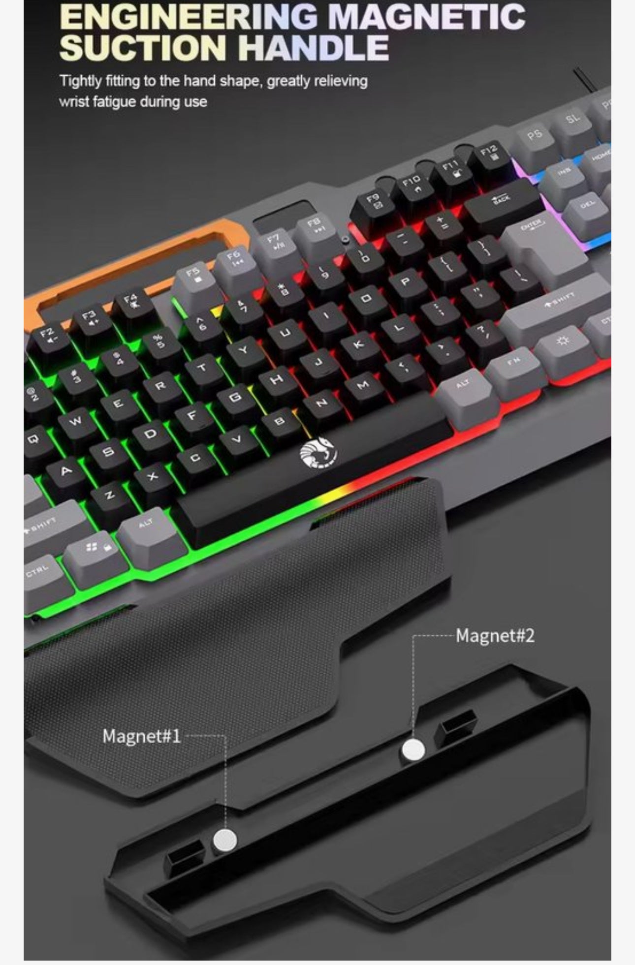 Gaming Toetsenbord en Muis Set Wit – RGB LED Verlichting – 104 Toetsen – Anti-Ghosting – Ergonomische Polssteun – Verstelbare DPI 800/1200/1600 – Telefoonhouder – USB Gaming Keyboard & Mouse voor PC Laptop