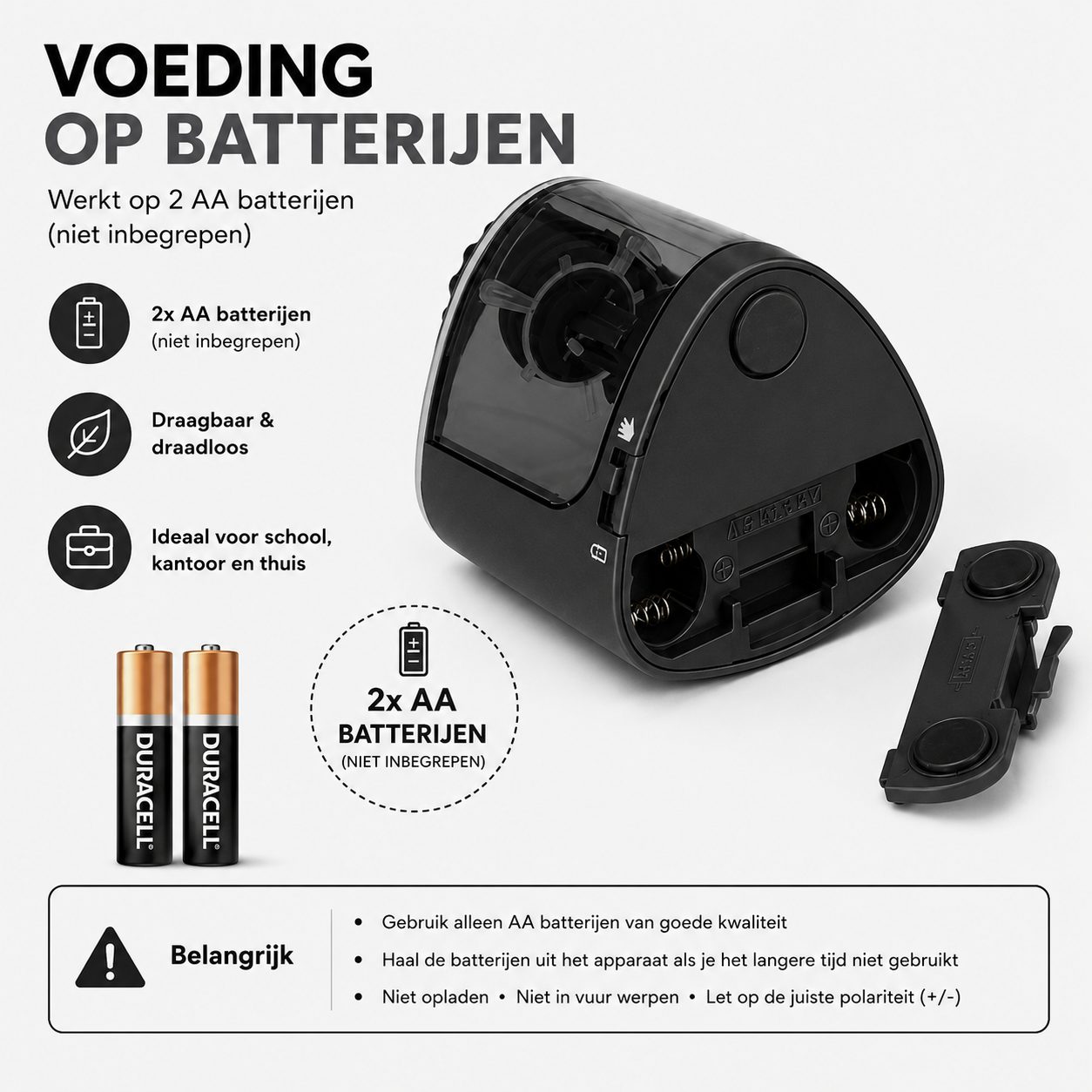 Originele Tenwin Elektrische Puntenslijper – Automatische Potloodslijper op Batterijen – Inclusief Extra Reservemes – Compact & Veilig – Voor School, Kantoor en Kinderen – Zwart